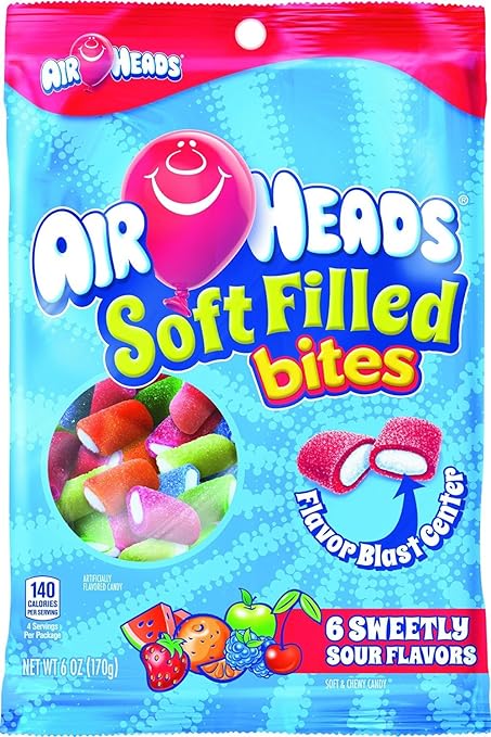 Airheads Soft Filled Bites Original Fruit, 6 oz Bag